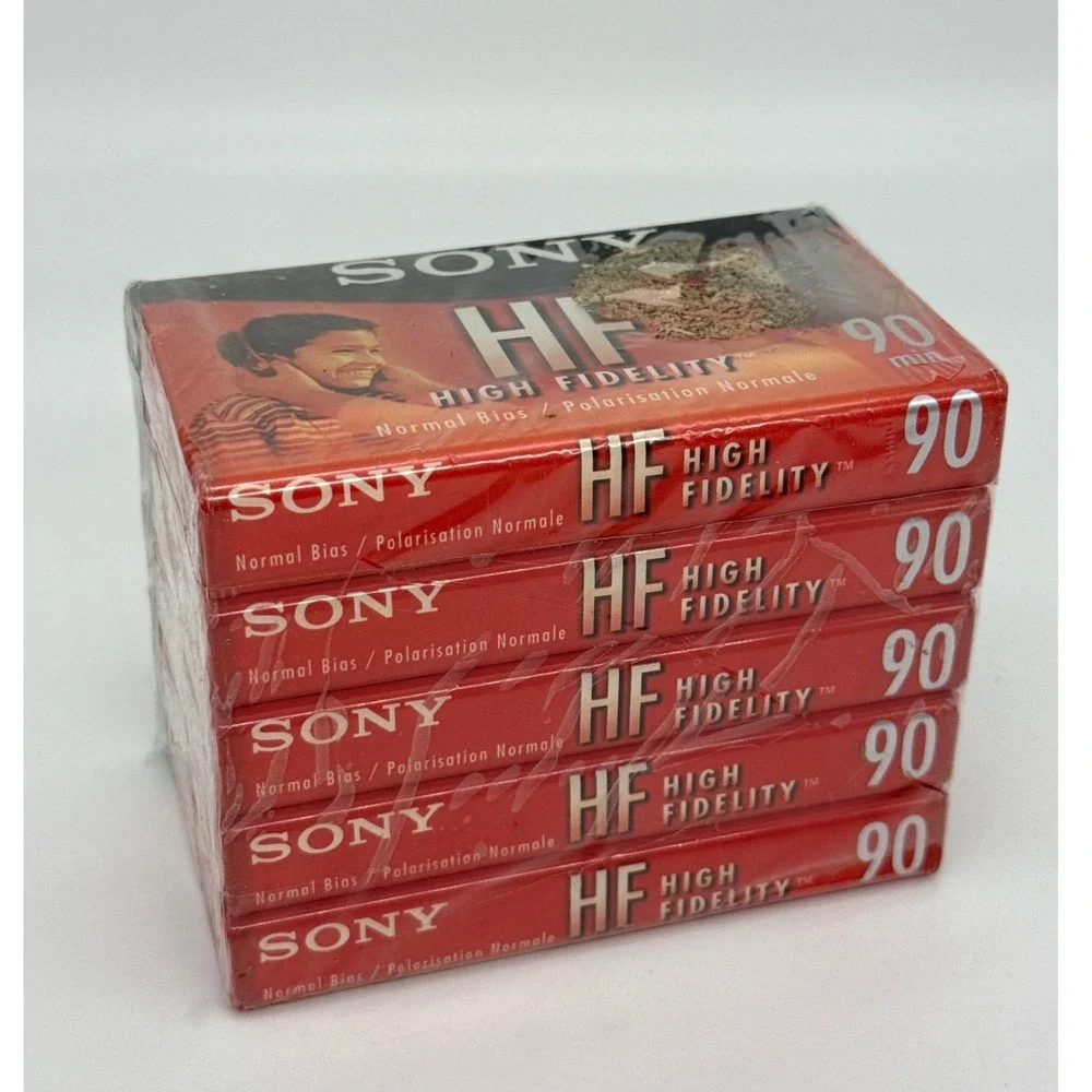 Sony HF 90-New‎ Sealed-High Fidelity Audio Cassette Tapes-5 Pack-90 Minutes EACH